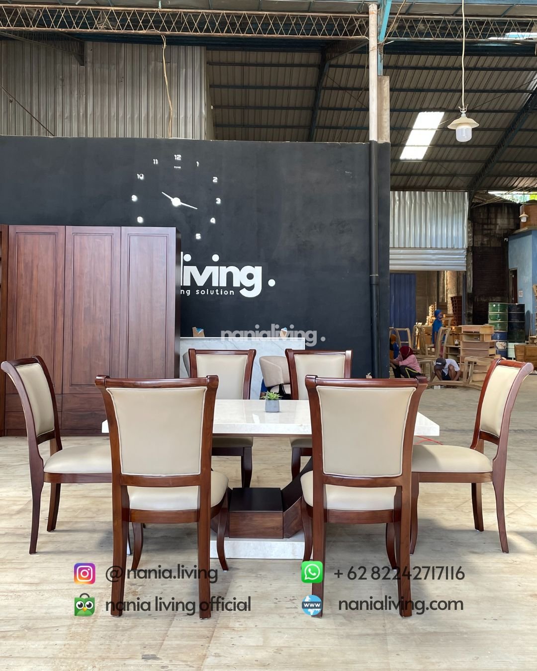 Simple Marble Dining Table Set (3) cv nania bintang utama