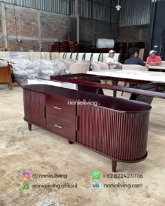 Walnut Teak Sliding Tv Buffet