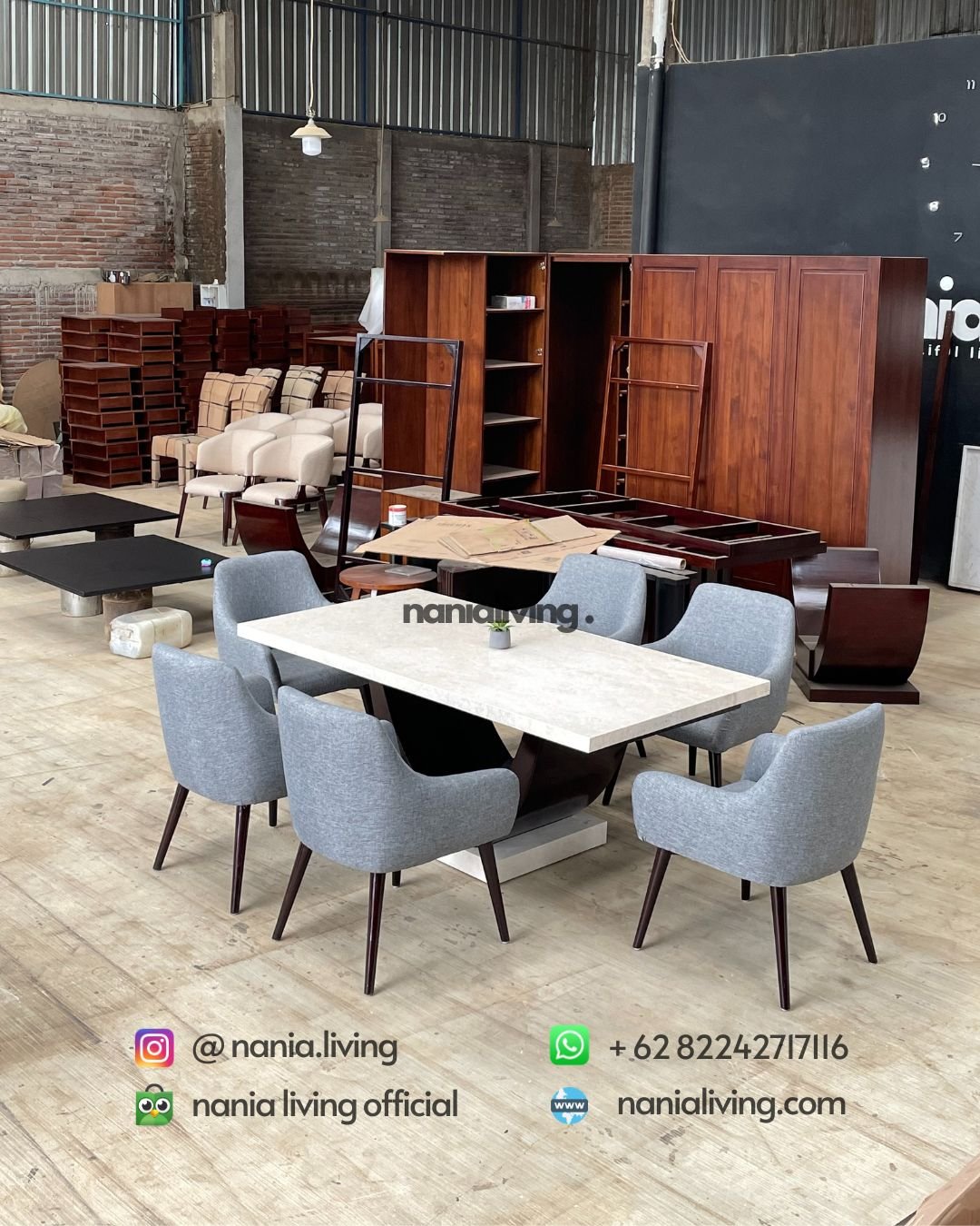 modern elegant marble dining table set (5) nanialiving