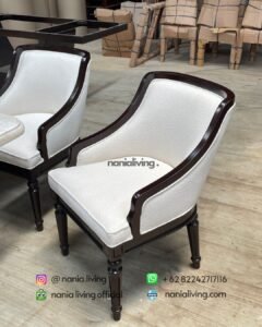 chair Carved Teak And Marble Dining Table With 8 Chairs