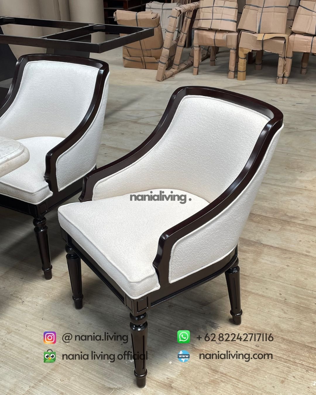 Carved Teak And Marble Dining Table With 8 Chairs (3) chair Carved Teak And Marble Dining Table With 8 Chairs