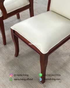 cushion Modern Minimalist Teak Dining Chair With Armrests