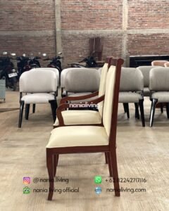 siude Modern Minimalist Teak Dining Chair With Armrests