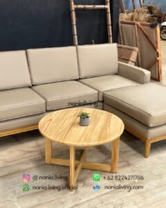 table Modern Teak Corner Coffee Table Set