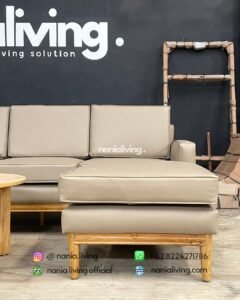 cushion Modern Teak Corner Coffee Table Set