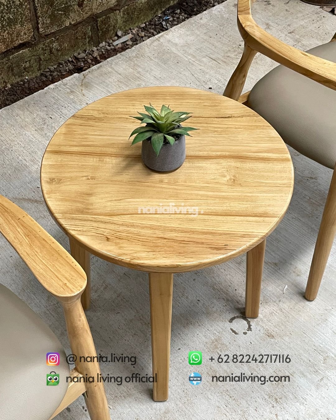 top Natural Teak Patio Table Set