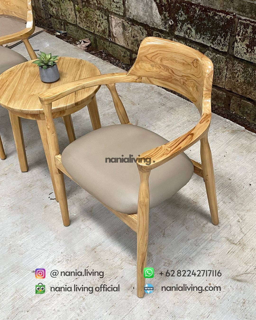 chair Natural Teak Patio Table Set