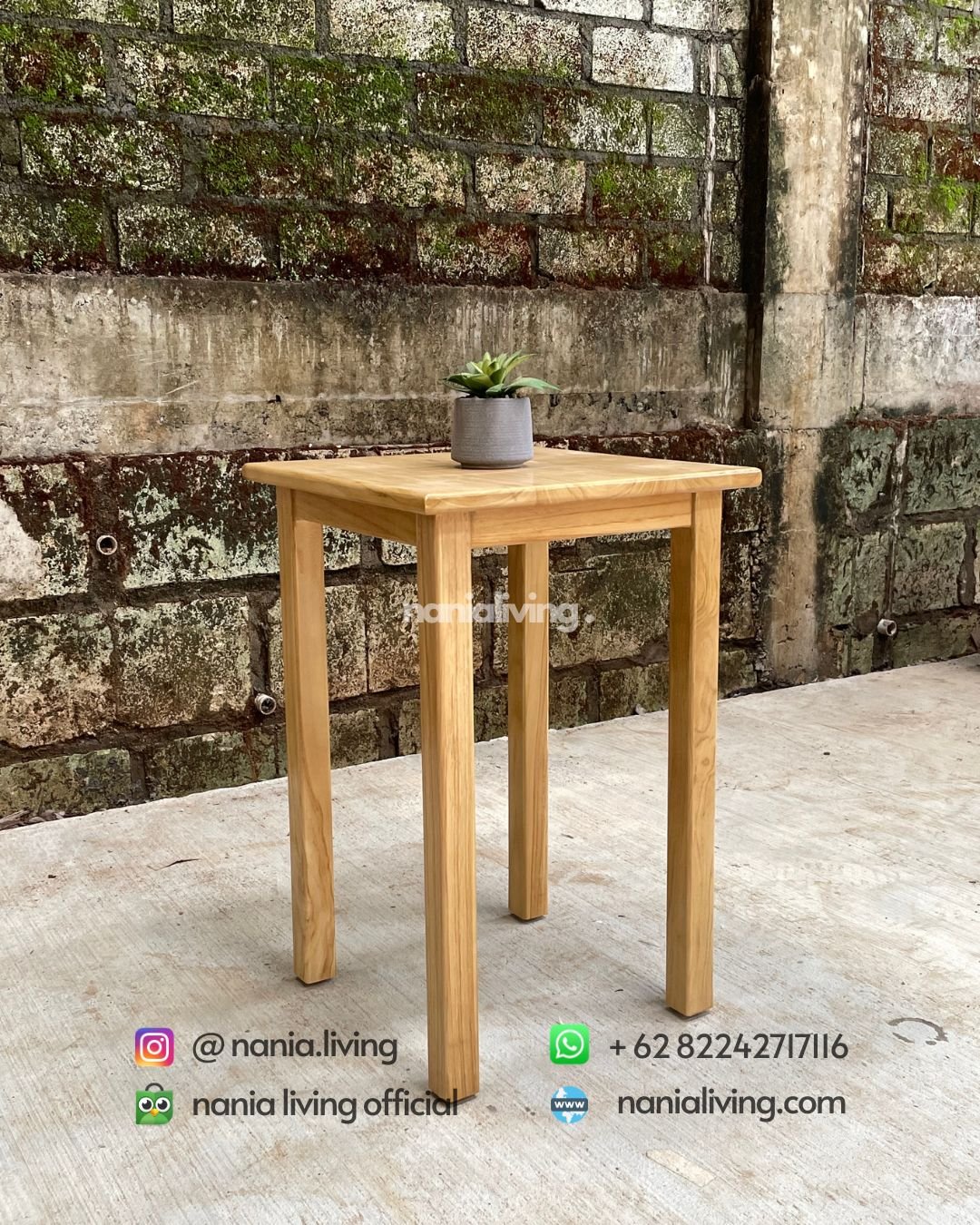Natural Teak Square Dining Table