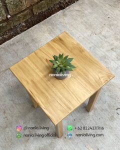 top Natural Teak Square Dining Table