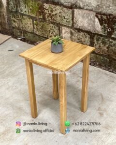 side Natural Teak Square Dining Table