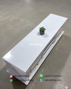 top White Lacquered Tv Cabinet With 4 Storage Drawers