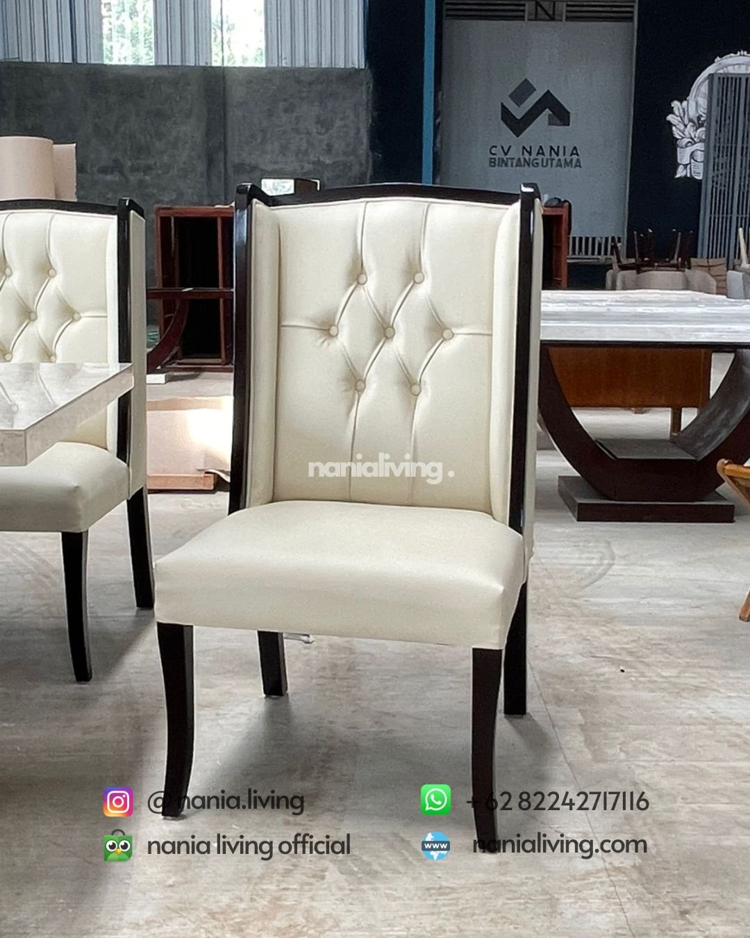 chair Cream Marble Dining Table With 8 Elegant Chairs