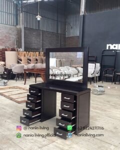 drawer Dressing Table With 8 Drawers And Large Mirror