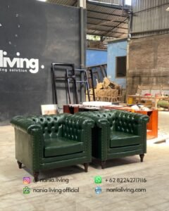 Green Single Chesterfield Sofa
