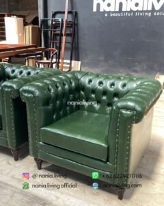 sofa Green Single Chesterfield Sofa