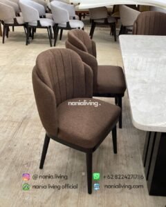 chair Marble Dining Table With 6 Shell-shaped Chairs