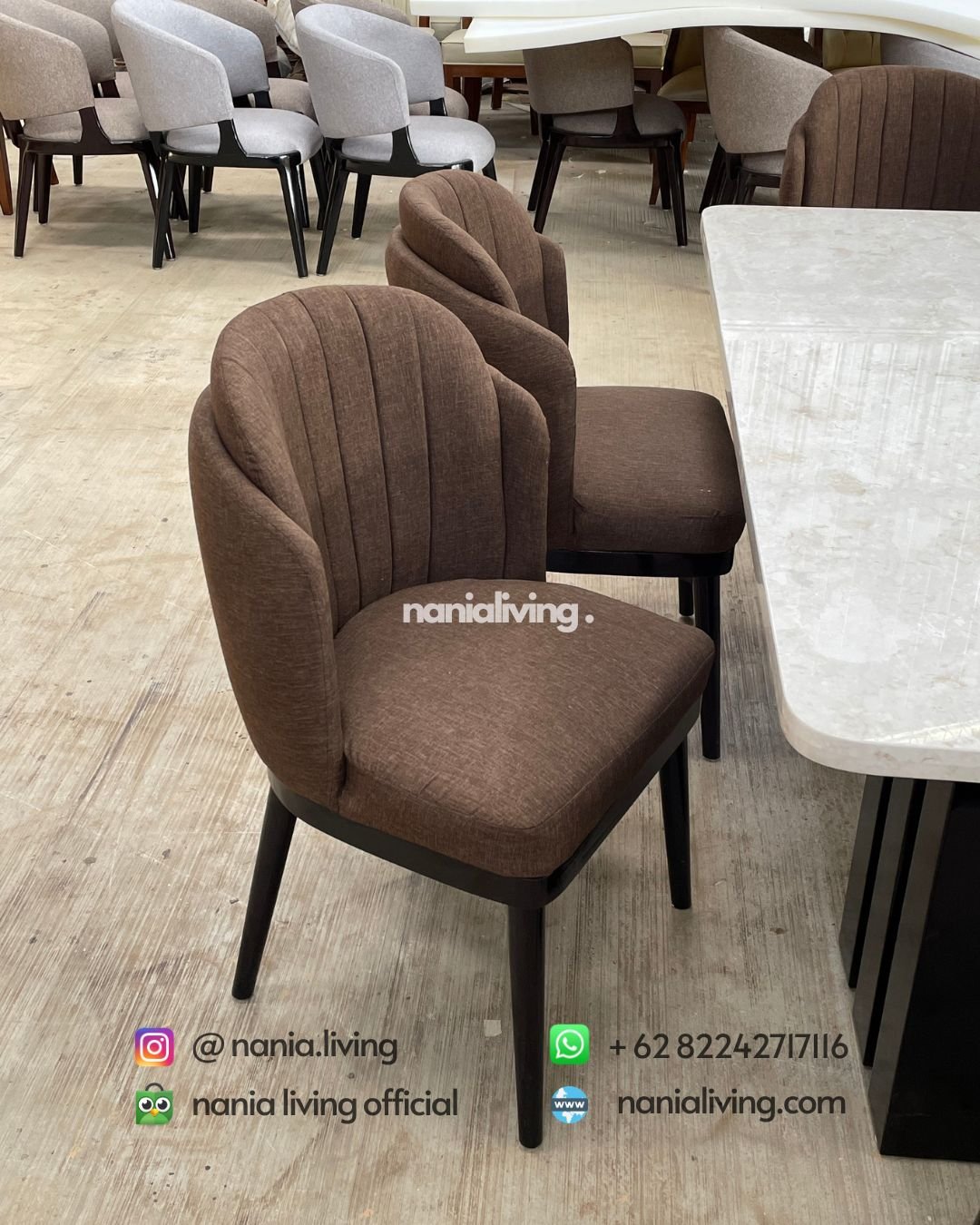 chair Marble Dining Table With 6 Shell-shaped Chairs