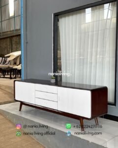 Natural Teak Display Cabinet