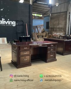side Minimalist Teak Director’s Desk Jepara