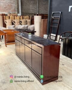 side Minimalist teak sideboard with 8 storage drawers