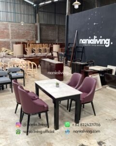 detail Modern Marble Dining Table With 4 Chairs Purple