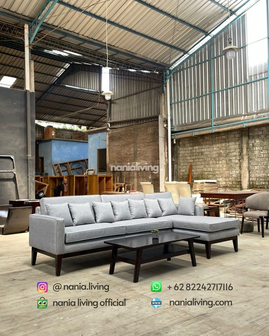 Modern Minimalist Living Room Sofa Set With A Coffee Table