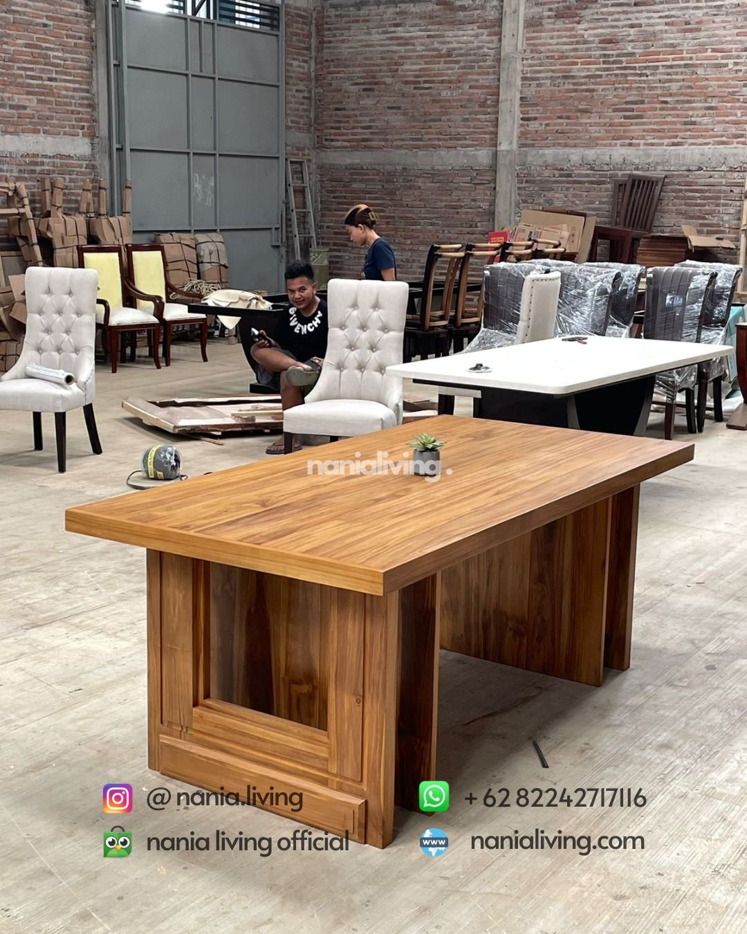 Modern Teak Dining Tables Only (3) side Modern Teak Dining Tables Only
