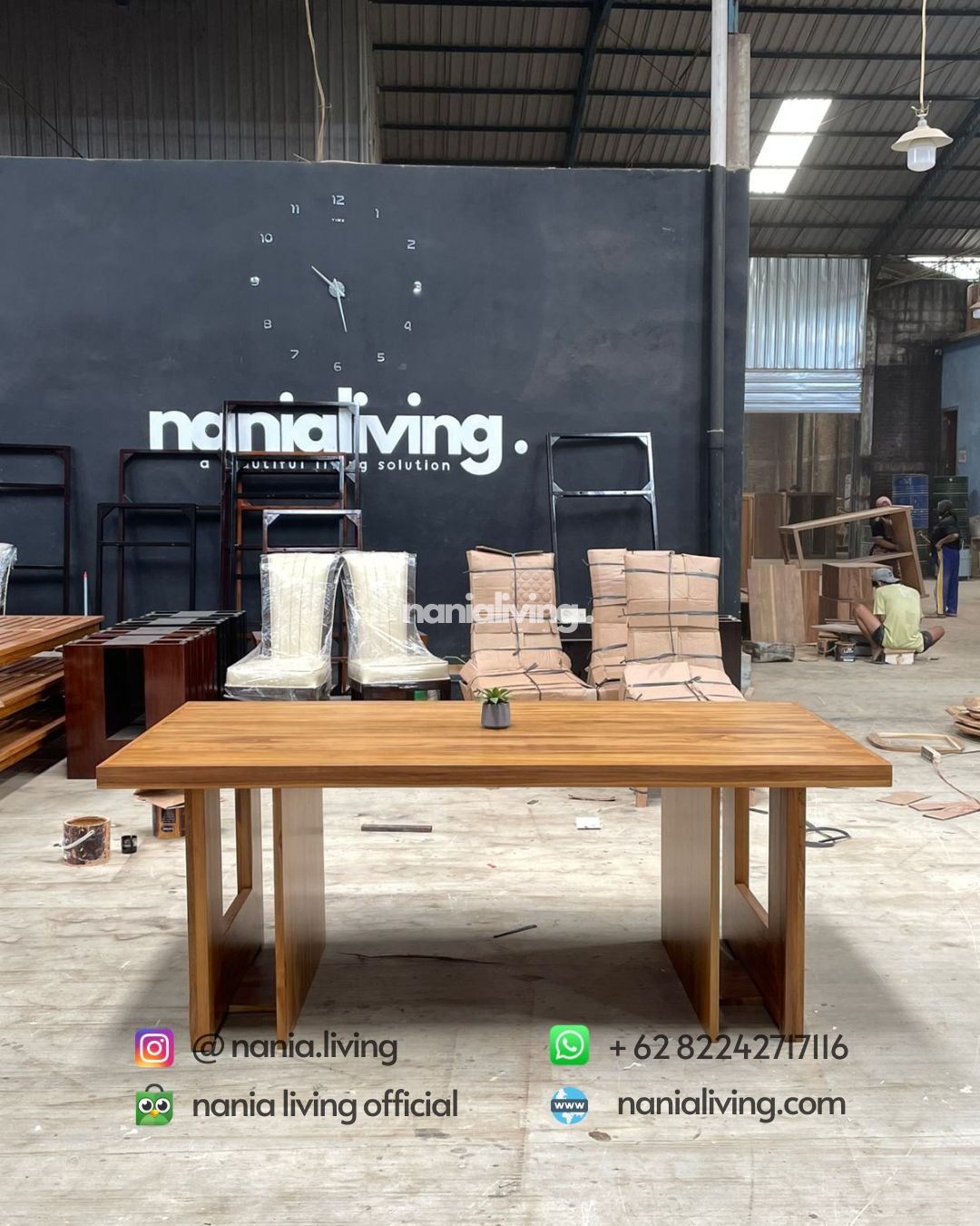 Modern Teak Dining Tables Only (5) cv nania bintang utama