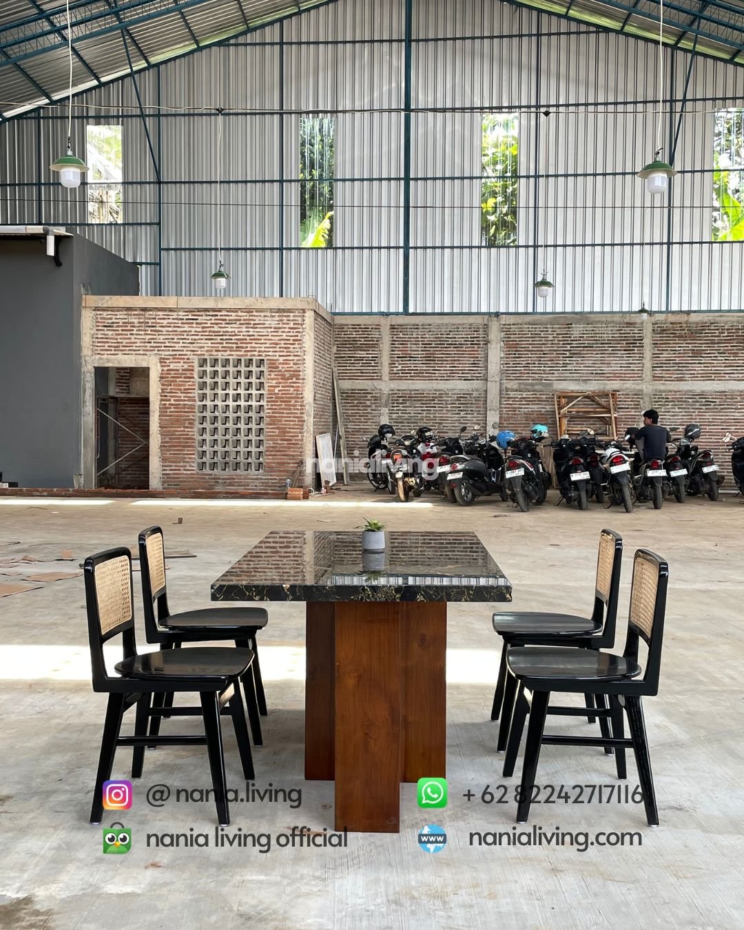 Ropan Marble Cafe Dining Table With 4 Chairs