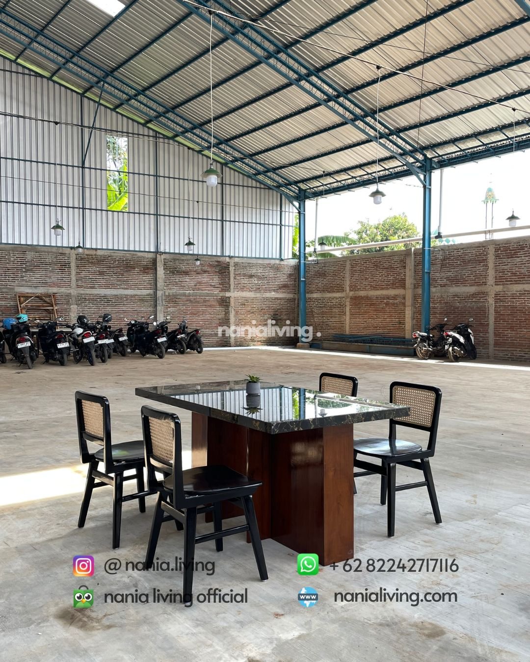 side Ropan Marble Cafe Dining Table With 4 Chairs