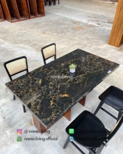 marble Ropan Marble Cafe Dining Table With 4 Chairs