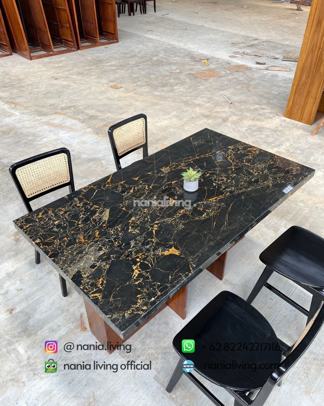 marble Ropan Marble Cafe Dining Table With 4 Chairs