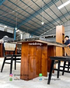 teak Ropan Marble Cafe Dining Table With 4 Chairs