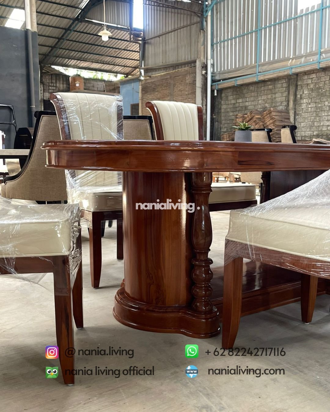 Selena Teak Dining Set With 6 Chairs (4) Selena Teak Dining Set With 6 Chairs
