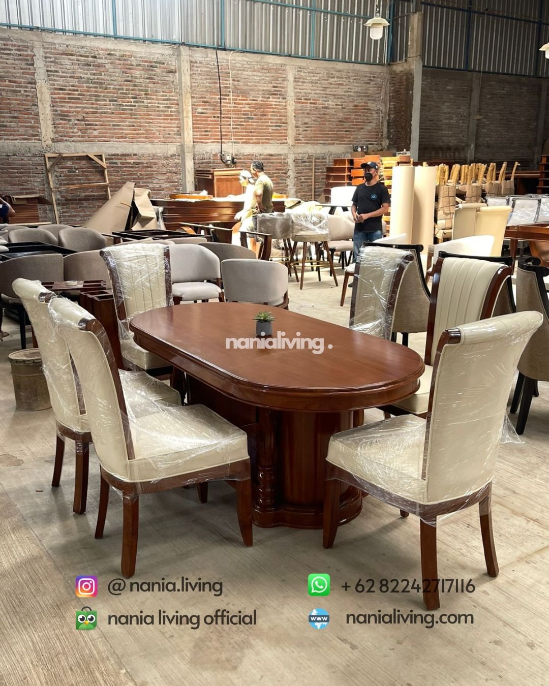 Selena Teak Dining Set With 6 Chairs (5) cv nania bintang utama