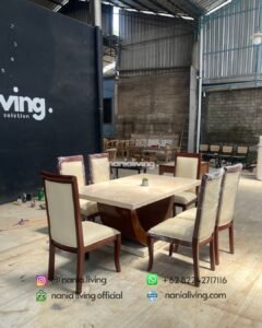 Simple Marble Dining Table With 6 Chairs