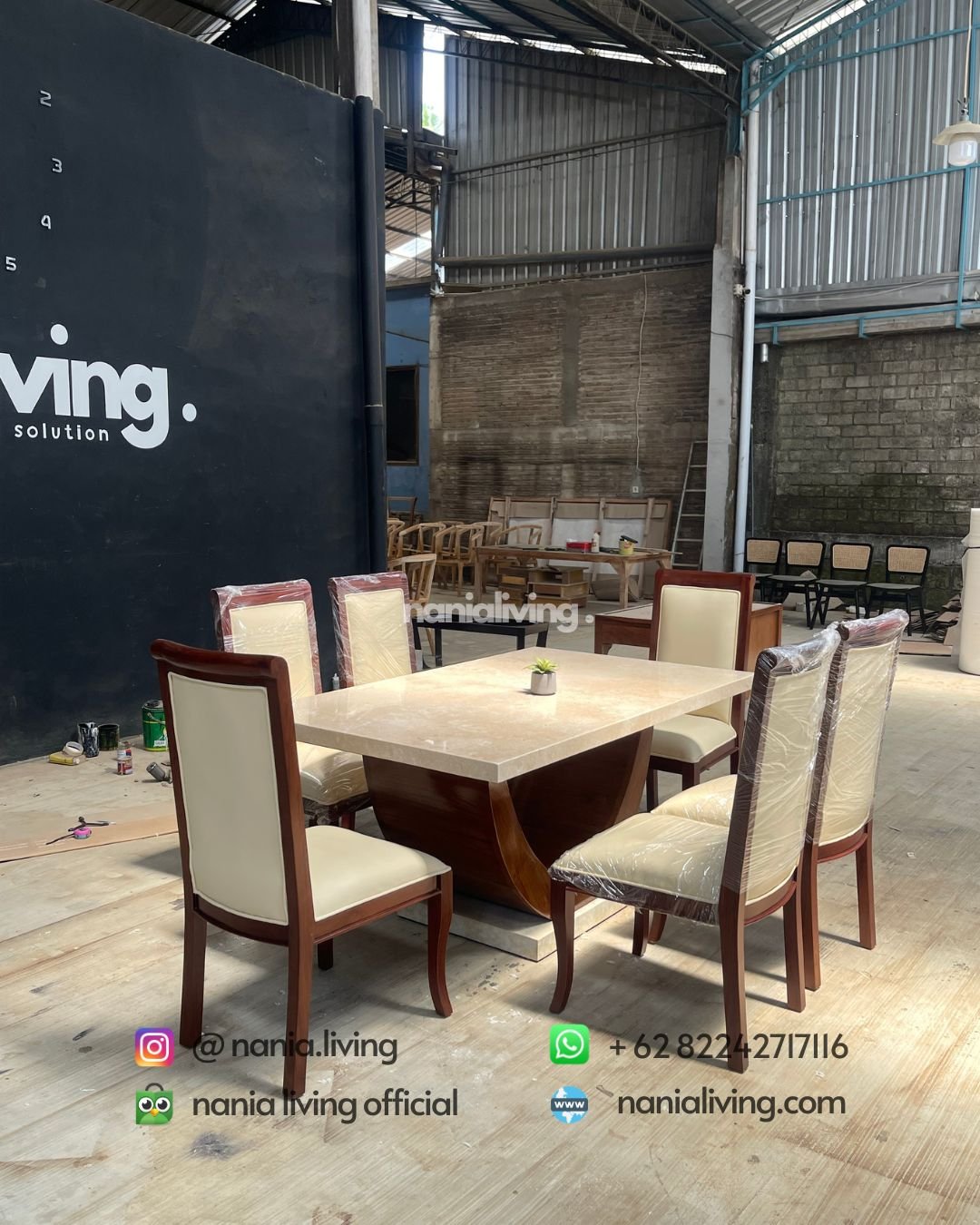 Simple Marble Dining Table With 6 Chairs