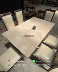 marble Simple Marble Dining Table With 6 Chairs