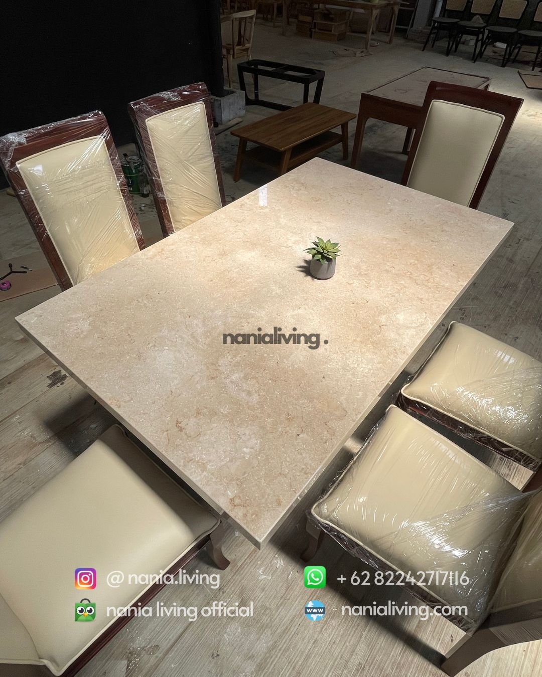 marble Simple Marble Dining Table With 6 Chairs