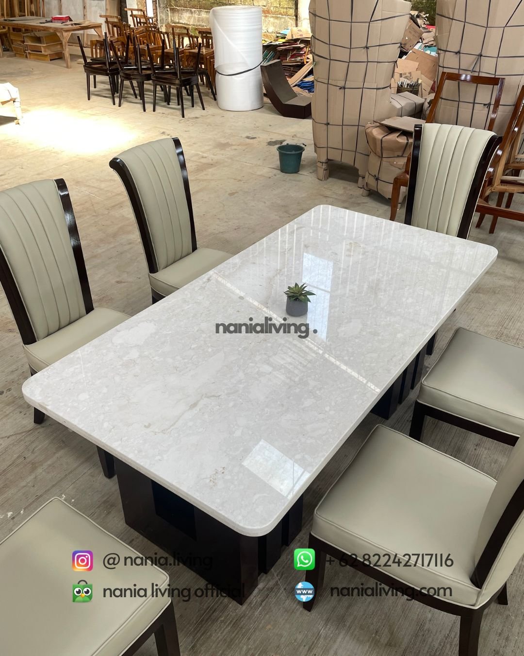 marble Stella Marble Dining Table With 6 Chairs