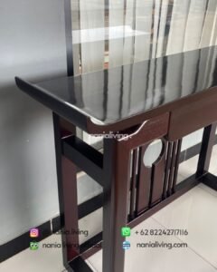 Teak Console Table With Horns And 1 Drawer