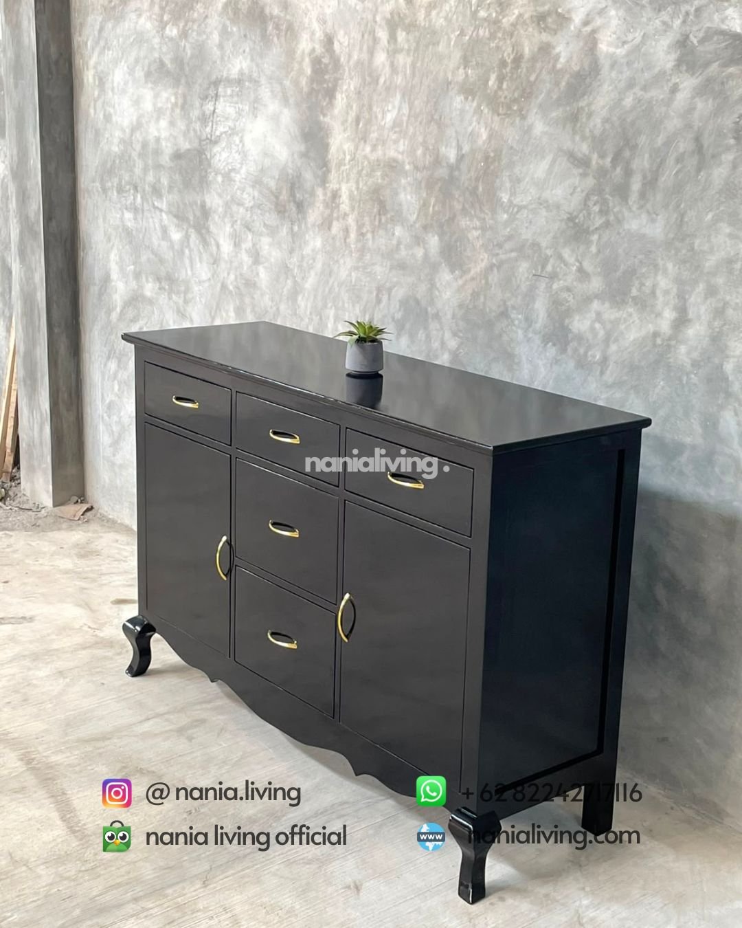 Classic Teak Sideboard With 6 Drawers (3) side Classic Teak Sideboard With 6 Drawers