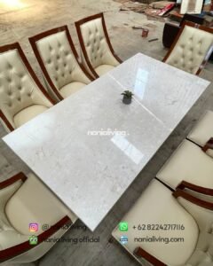 top Elegant Marble Dining Table With 8 Chairs