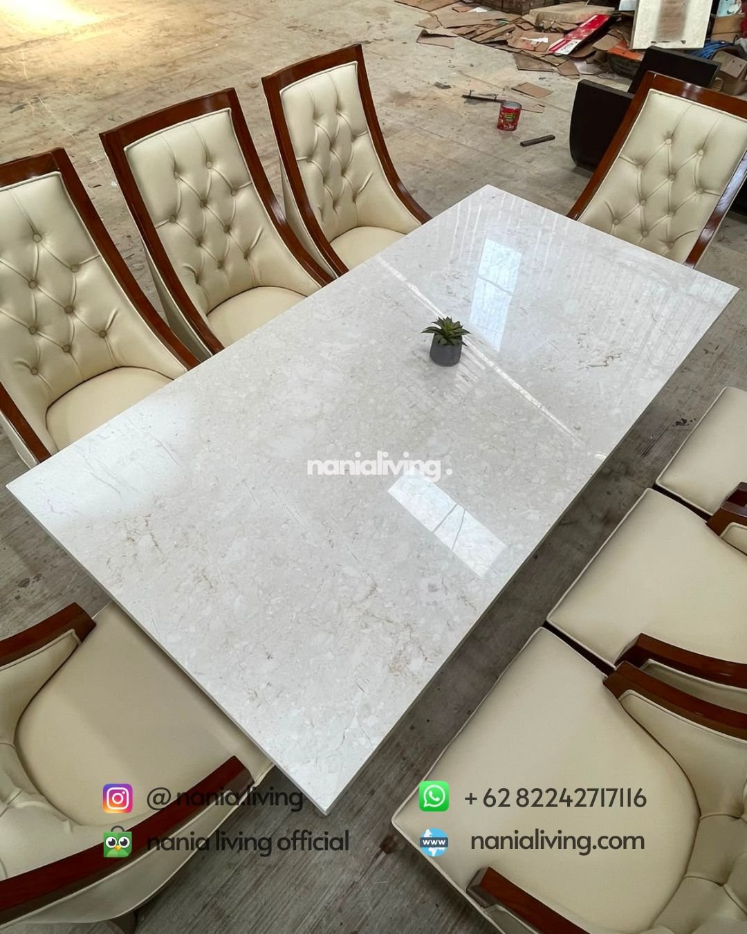 top Elegant Marble Dining Table With 8 Chairs