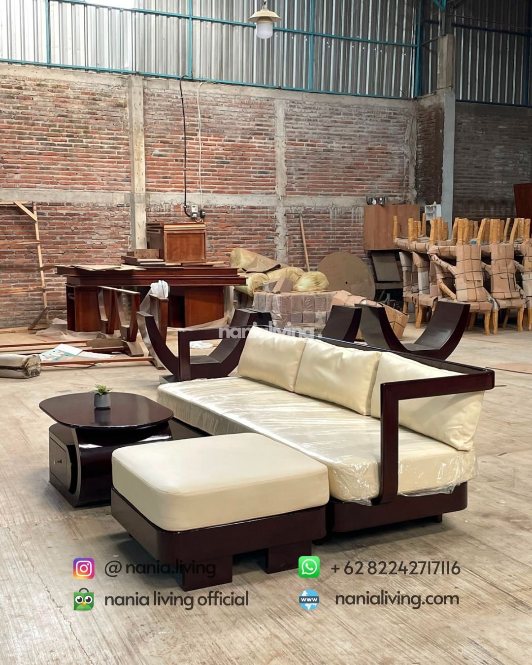 Flexible Corner Guest Sofa Set With A Round Table (2) nania living