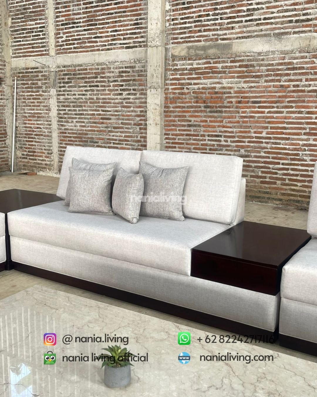 sofa Large Corner Guest Sofa Set With Marble Table And 2 Drawers