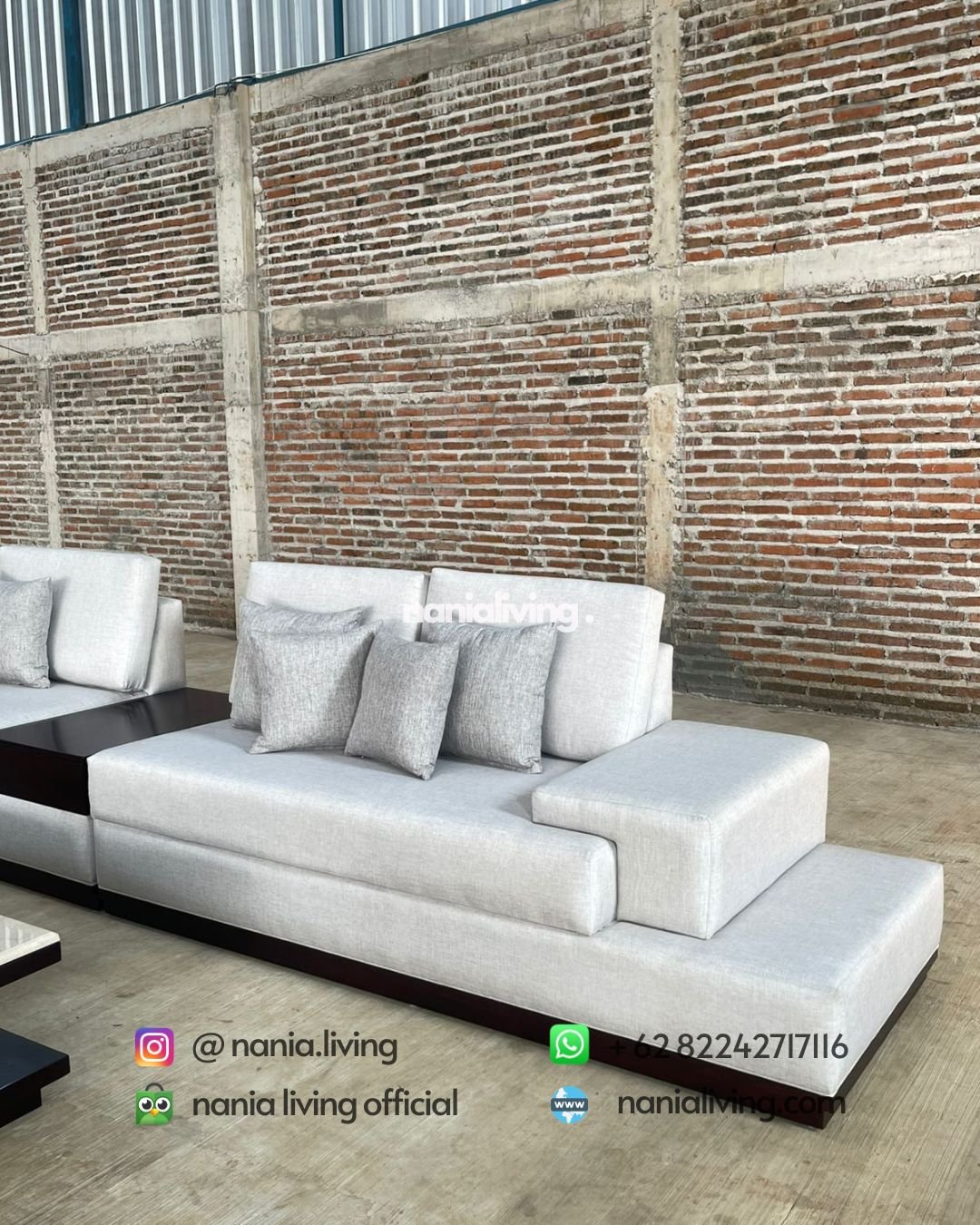 cushion Large Corner Guest Sofa Set With Marble Table And 2 Drawers