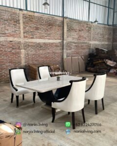detail Luxury Dining Table Set With 4 Swivel Chairs