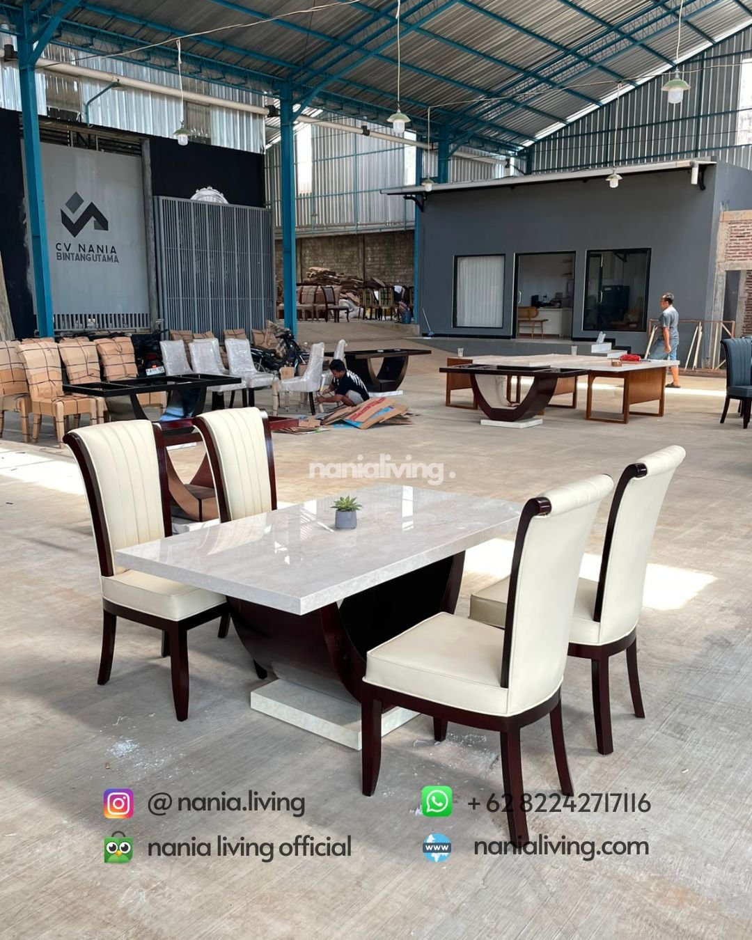 Minimalist Marble Dining Table With 4 Chairs (1) nanialivingf