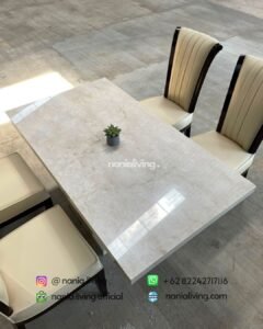 Minimalist Marble Dining Table With 4 Chairs